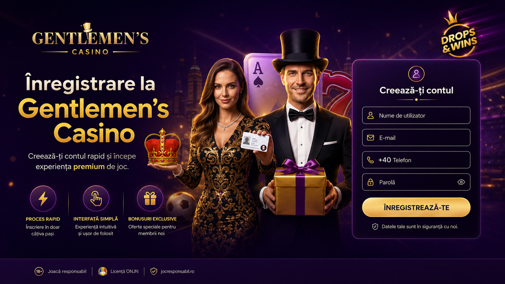 Inregistrare Gentlemen's Casino